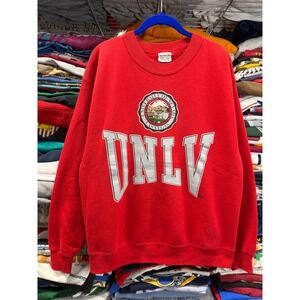 Vintage UNLV University of Nevada Las Vegas Sweatshirt Red 20/20 Sport Mens L